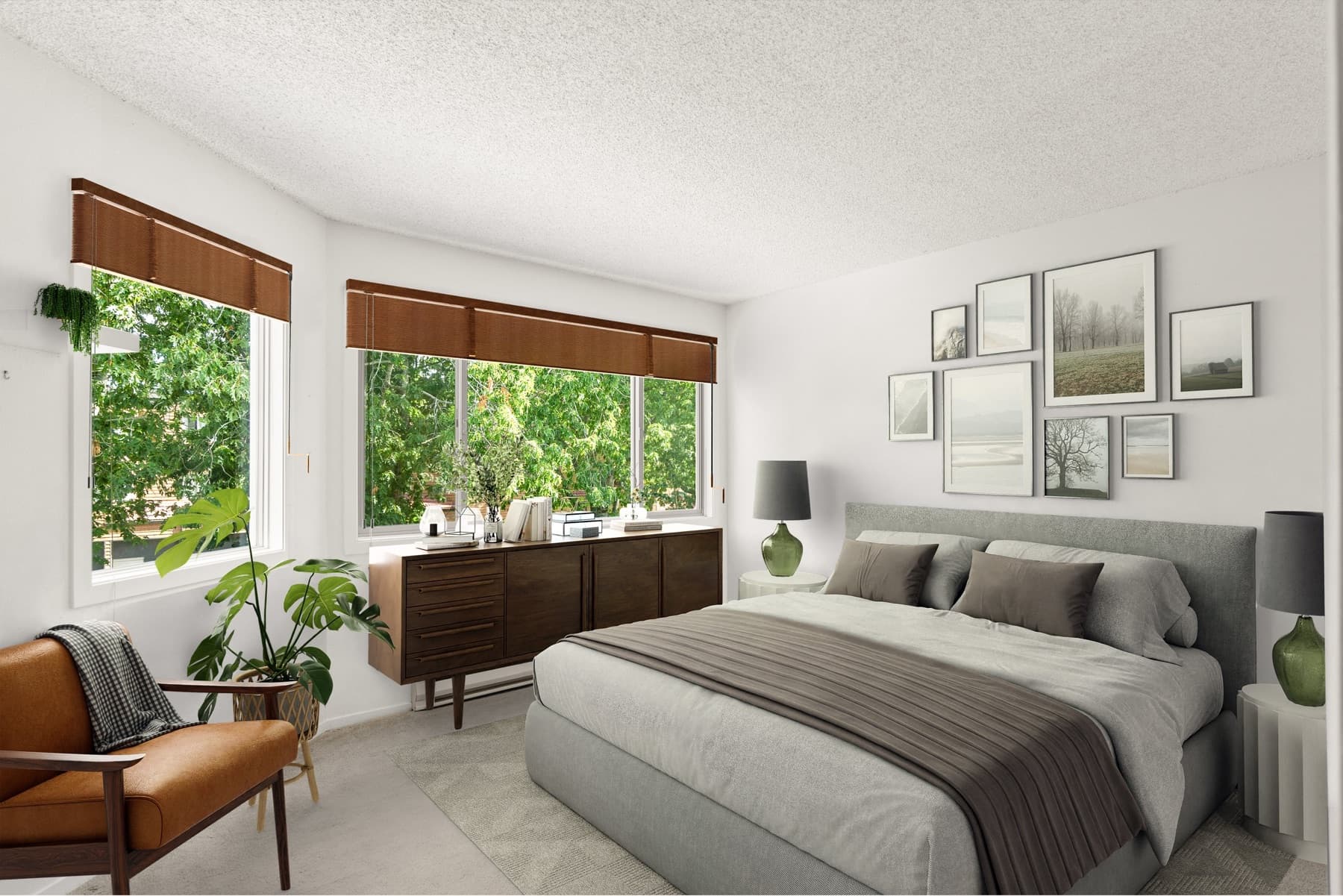 Virtually staged living space